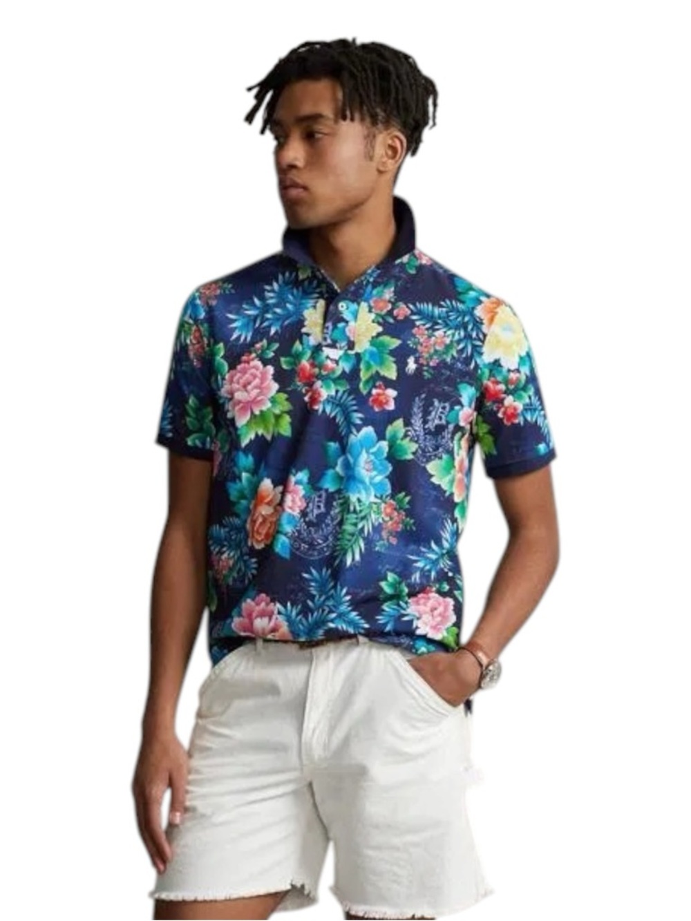 Polo Ralph Lauren Floral Mesh Polo Shirt Blue Print‎ Big & Tall Men’s 2XB